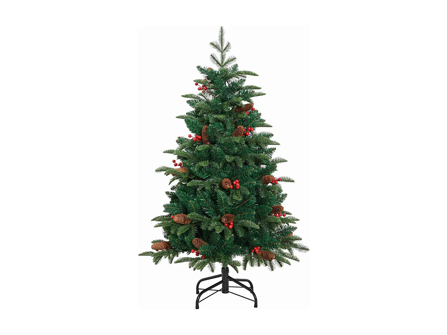 Árbol de Navidad artificial Verde 120 cm PVC, Metal y Plástico