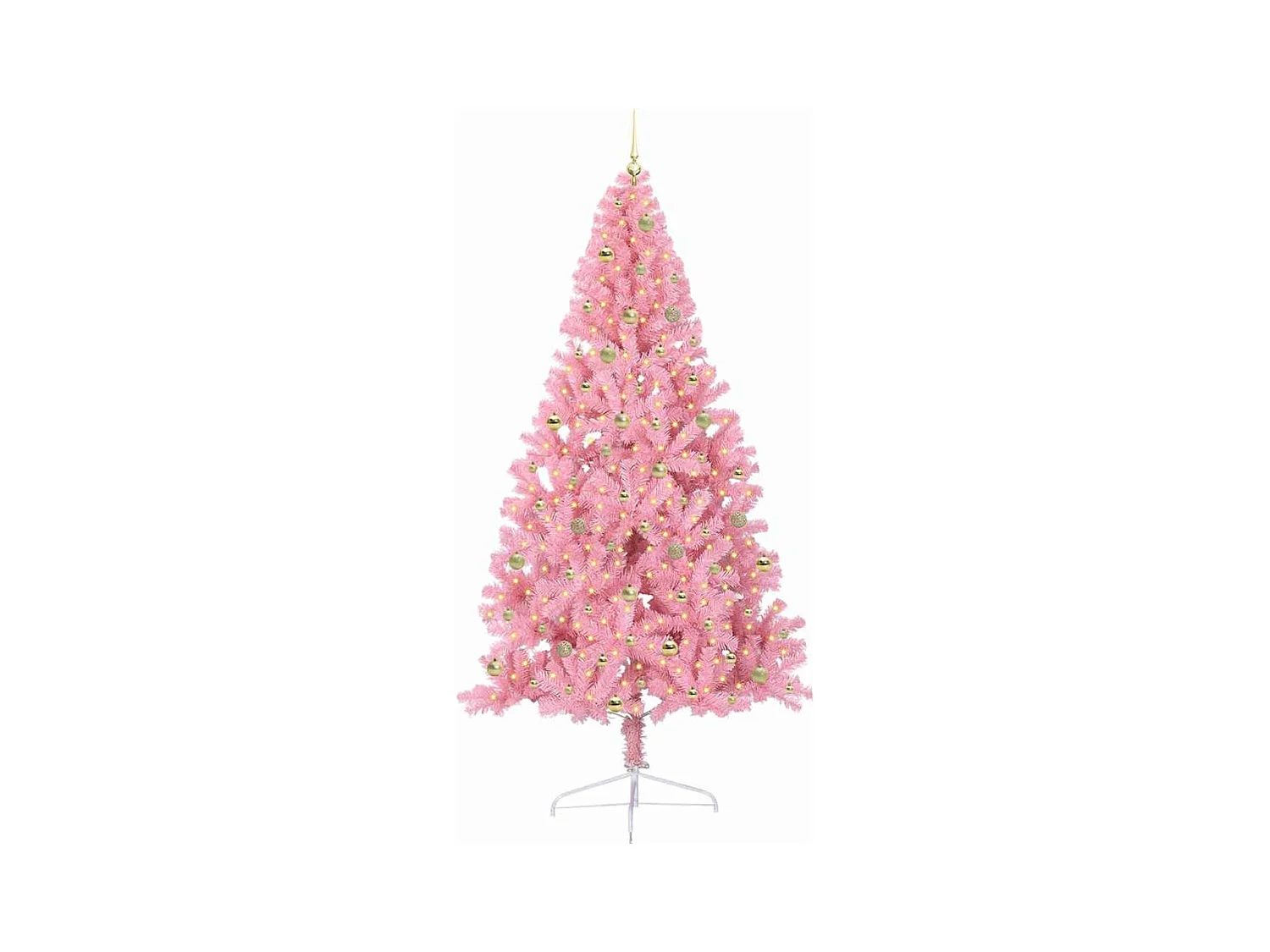 Sapin de Noël artificiel pré-éclairé Rose 240 cm PVC