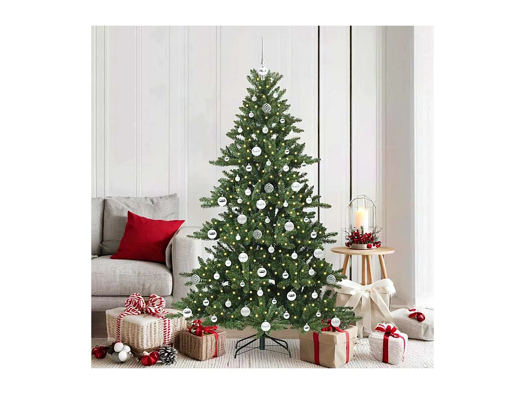 Kunstmatige Hinged Kerstboom met 300 LED 180 cm PVC