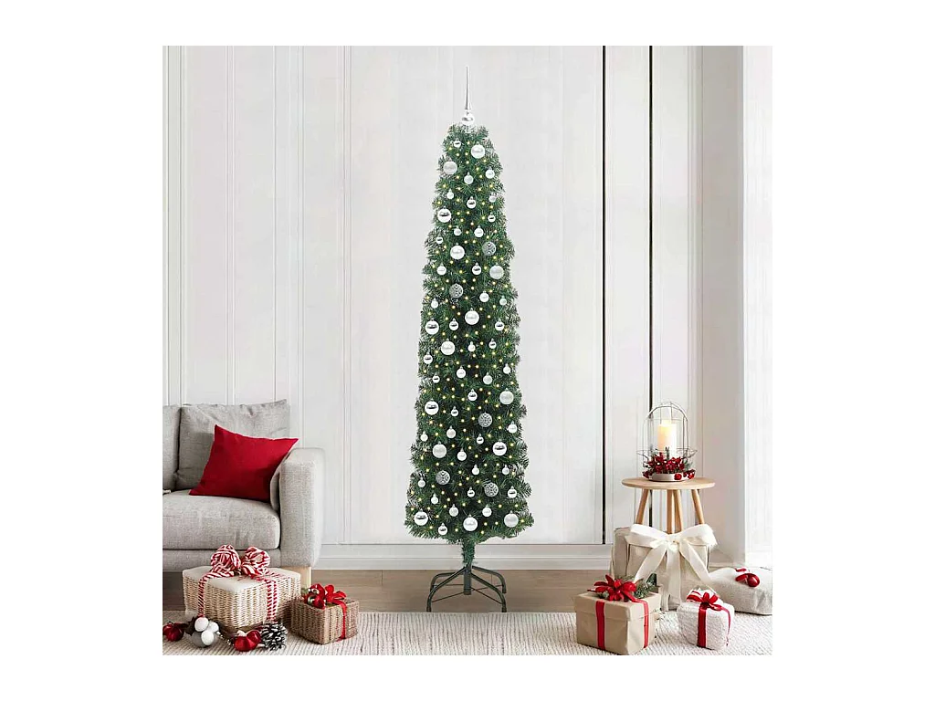 Sapin de Noël artificiel Vert 210 cm PVC et acier et plastique