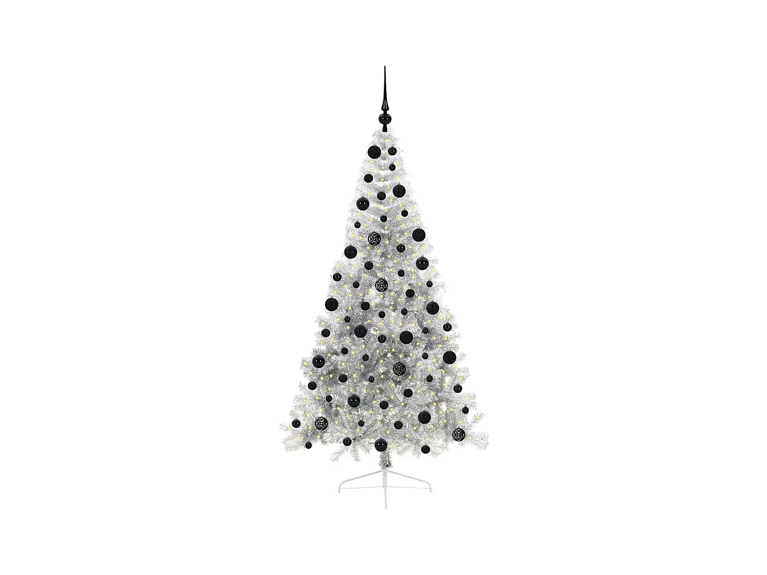 Árbol de Navidad Artificial Preiluminado Plateado 210 cm PET