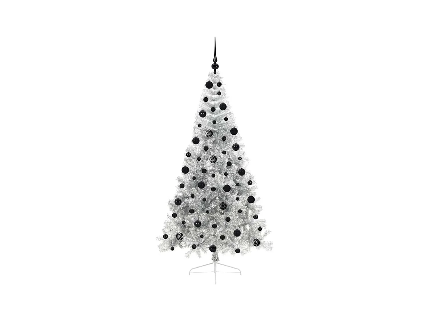 Árbol de Navidad Artificial Preiluminado Plateado 210 cm PET