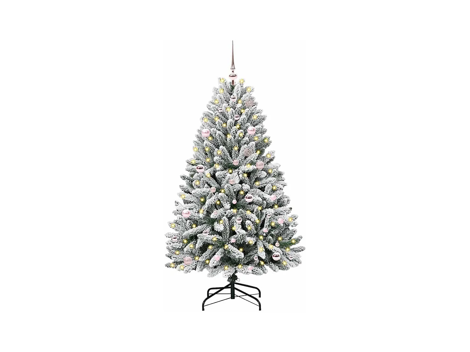 Sapin de Noël artificiel Vert et blanc 150 cm PVC et métal