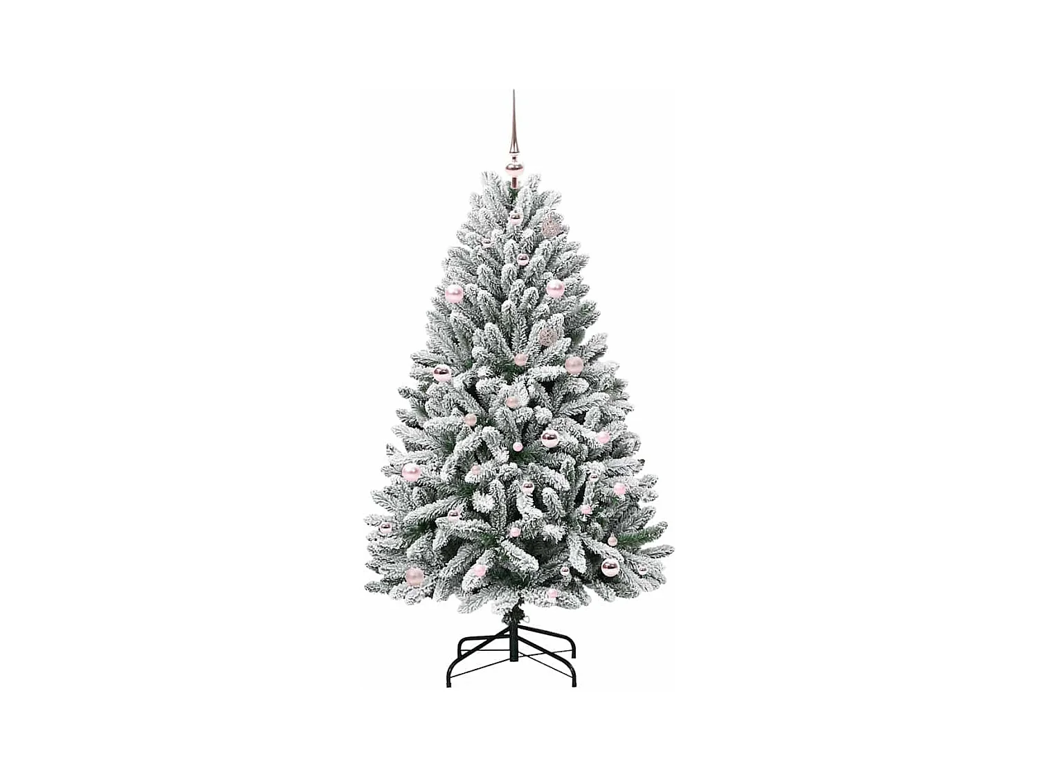 Sapin de Noël artificiel Vert et blanc 150 cm PVC et métal