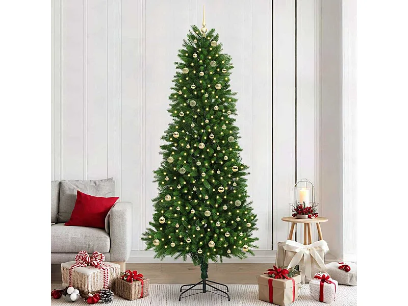 Sapin de Noël avec 300 LED avec support Vert 240 cm PE