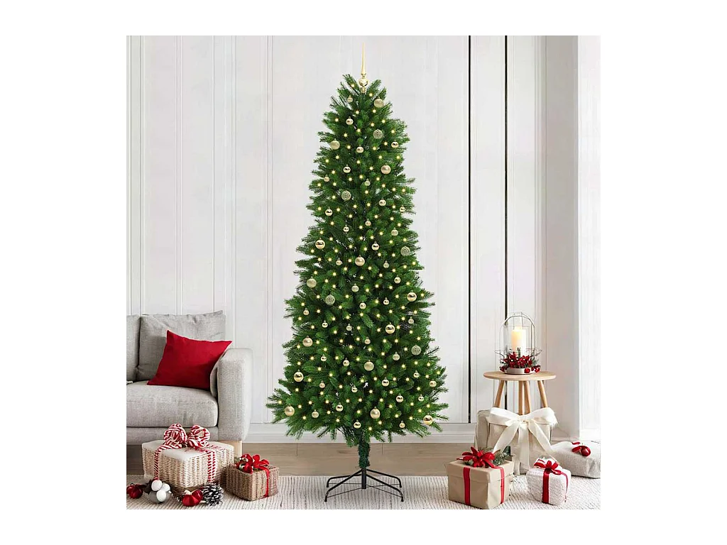 Sapin de Noël avec 300 LED avec support Vert 240 cm PE