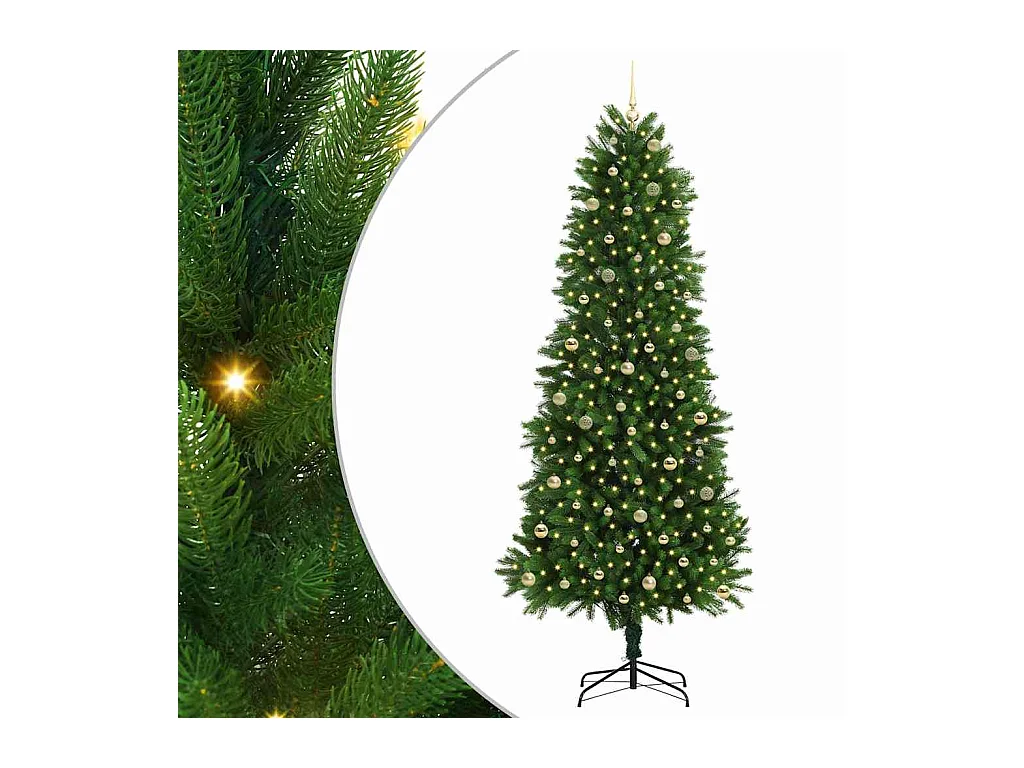 Sapin de Noël avec 300 LED avec support Vert 240 cm PE