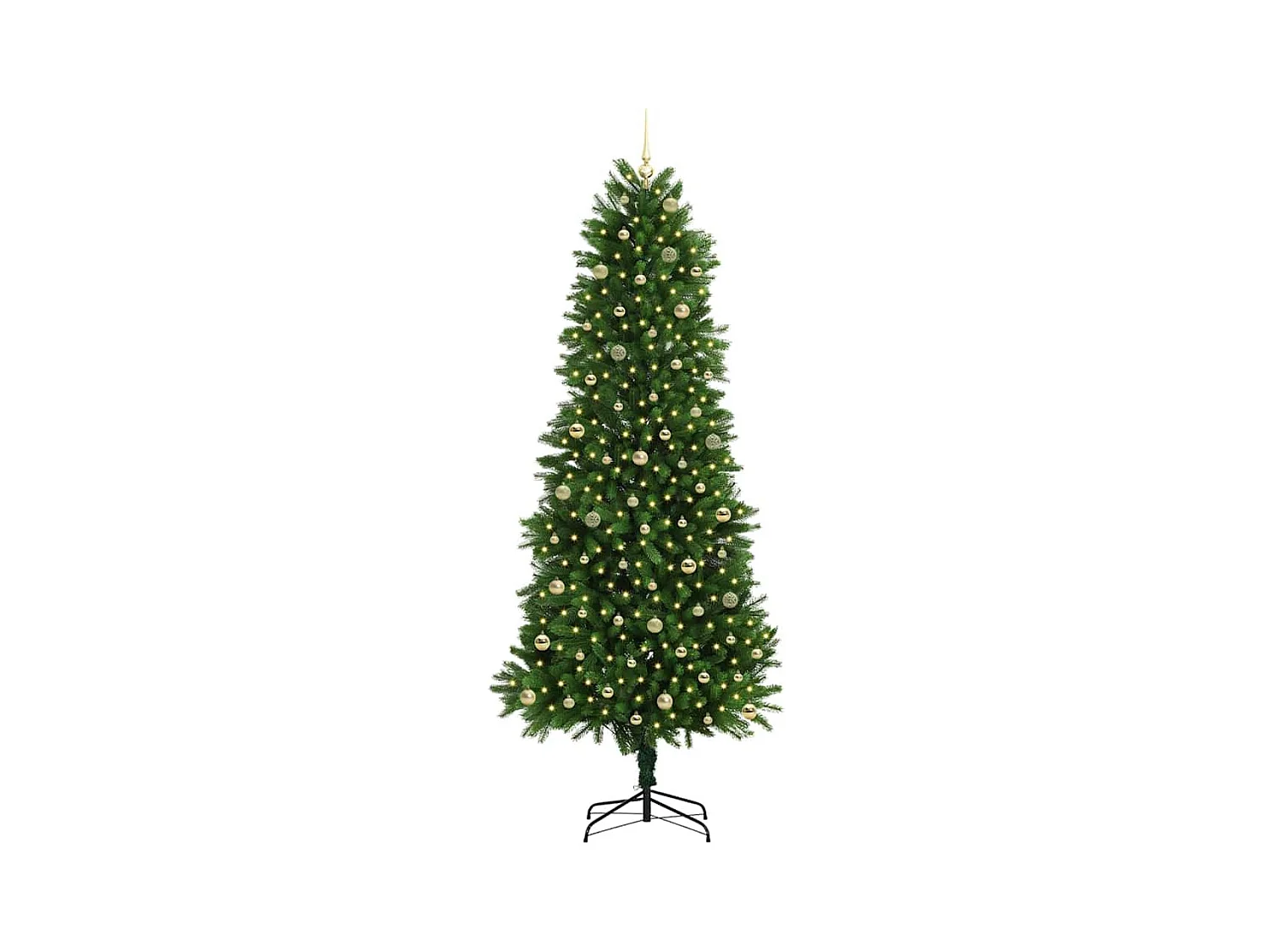 Sapin de Noël avec 300 LED avec support Vert 240 cm PE