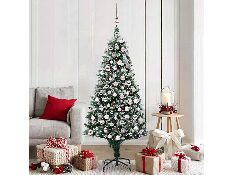 Árbol de Navidad artificial Verde 180 cm PVC y Acero y Plástico