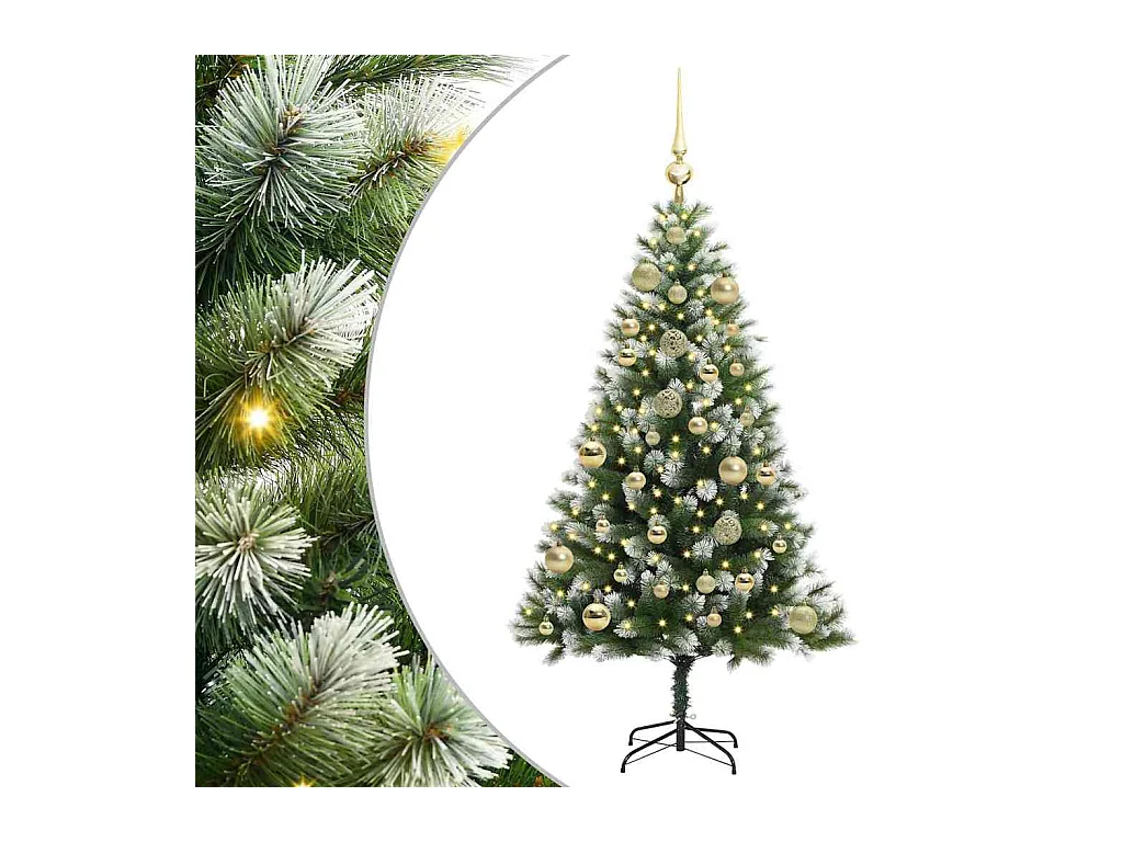 Kunstmatige scharnierende Kerstboom met gevlochten sneeuw