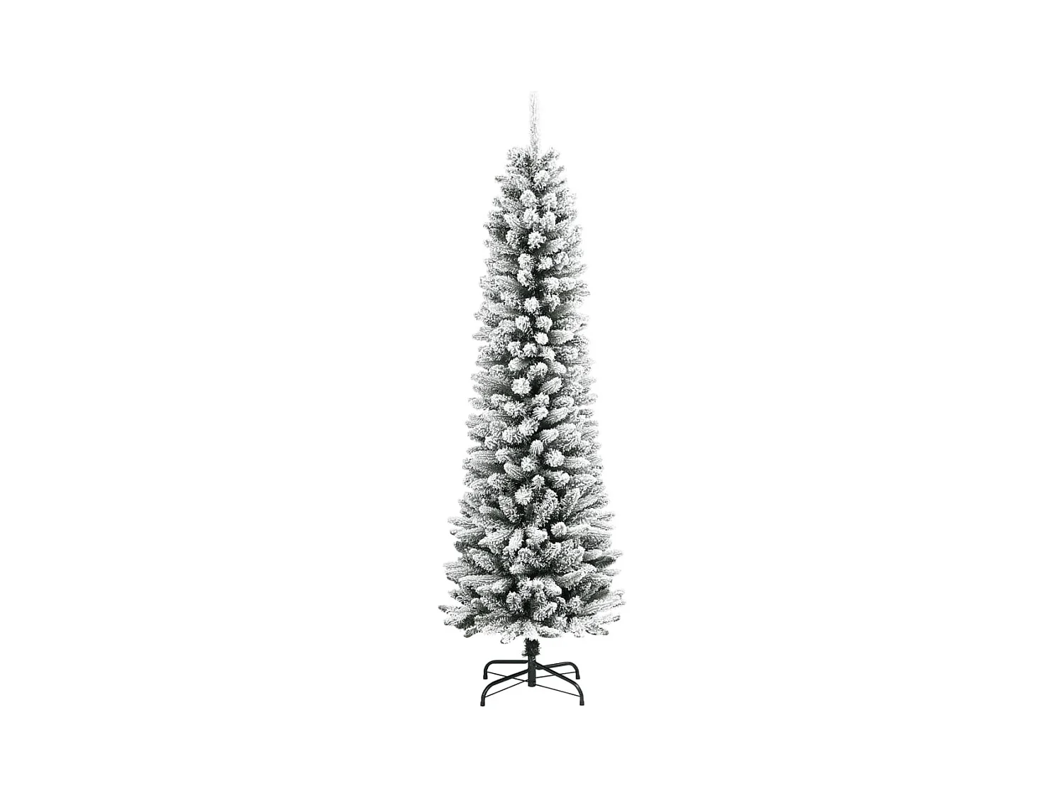 Sapin de Noël artificiel mince avec neige floquée 240 cm PVC/PE
