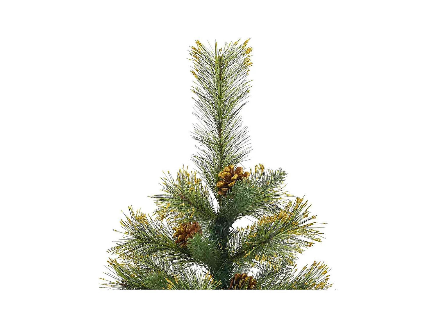 Árbol de Navidad artificial con ramas plegables y conos 120 cm