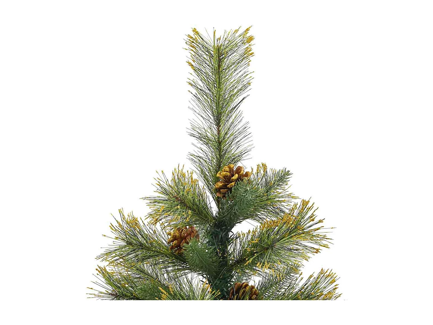 Árbol de Navidad artificial con ramas plegables y conos 120 cm