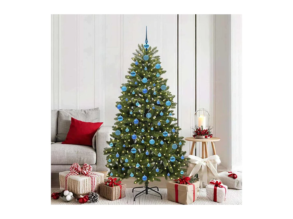Árvore de Natal Artificial Verde 180 cm PVC e Metal