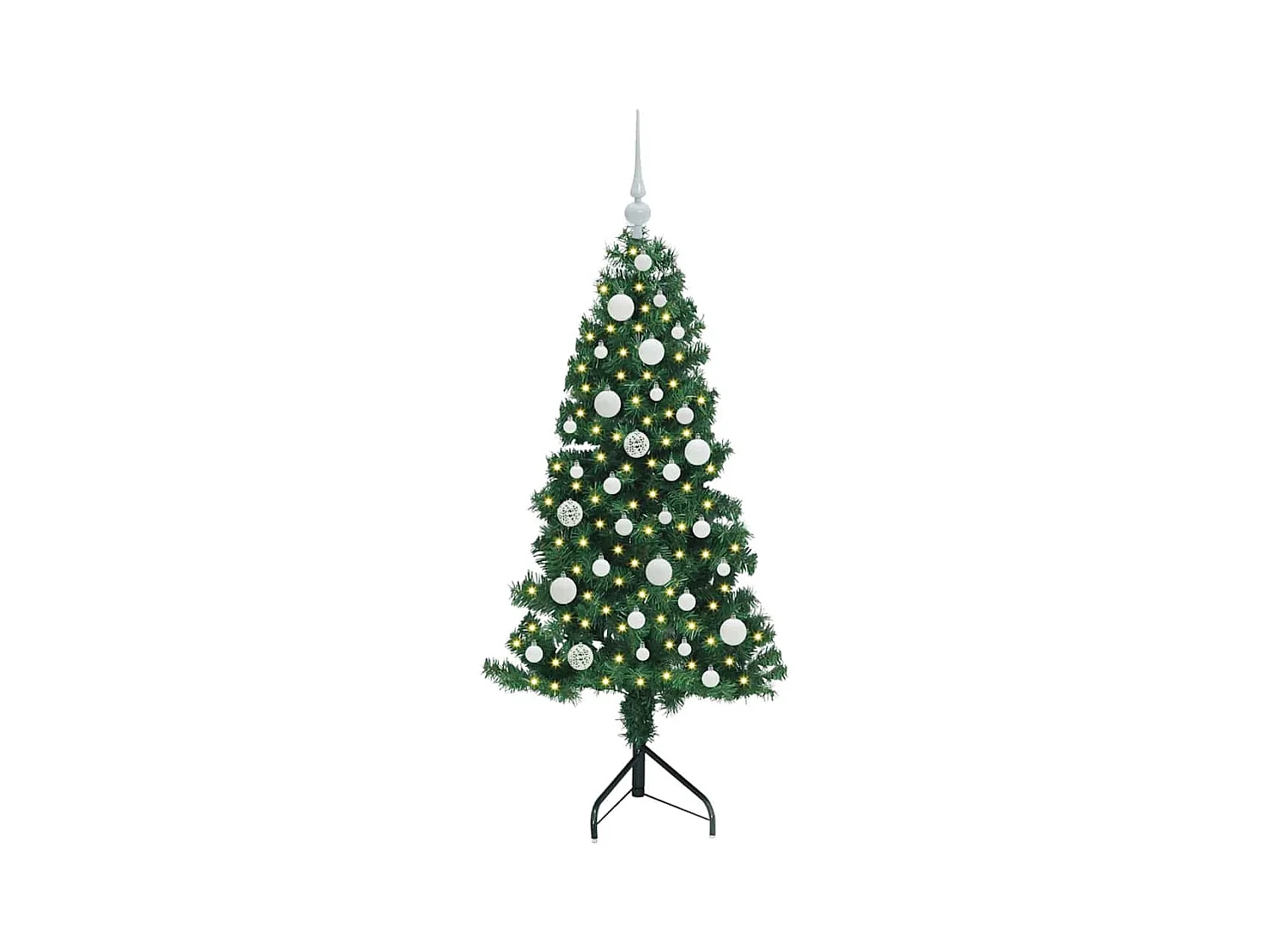 Arbre de Noël artificiel d'angle Vert 120 cm PVC et métal