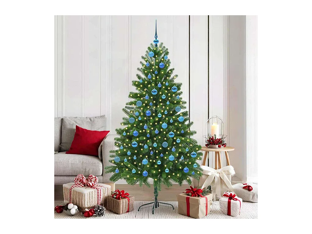 Árbol de Navidad con 300 LED con soporte Verde 180 cm PE