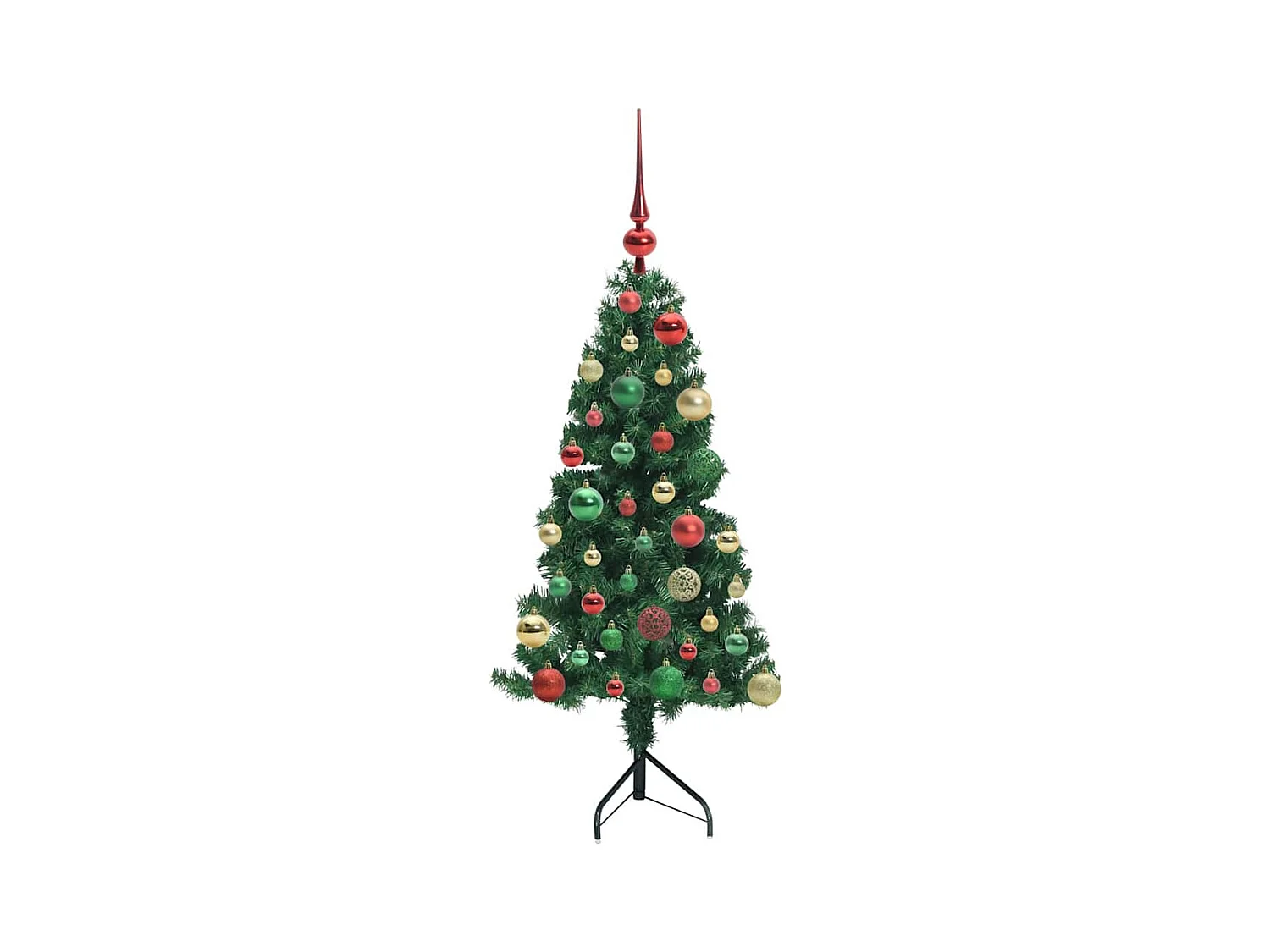 Arbre de Noël artificiel d'angle Vert 120 cm PVC et métal