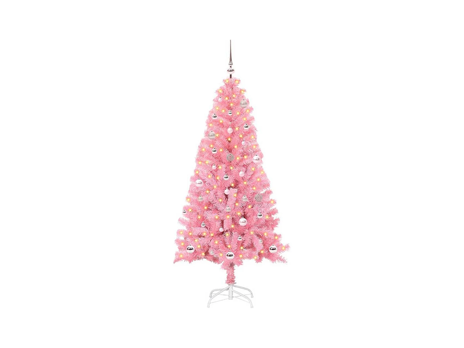 Sapin de Noël avec 150 LED avec support Rose 150 cm PVC