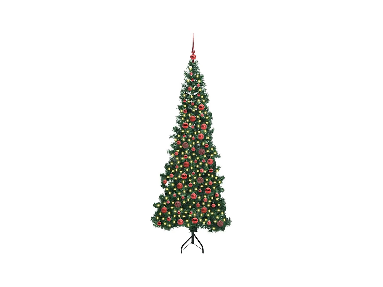 Árbol de Navidad Artificial de Esquina Verde 180 cm PVC y Metal