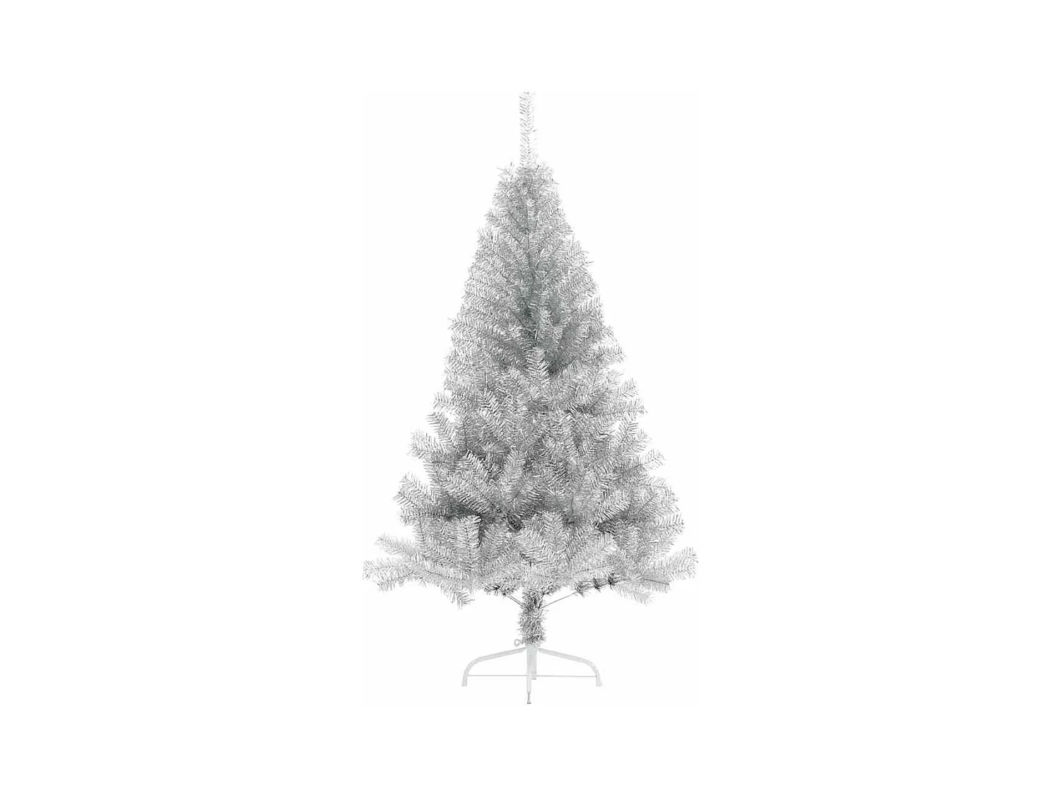 Árbol de Navidad artificial pre-iluminado Plateado 120 cm PET