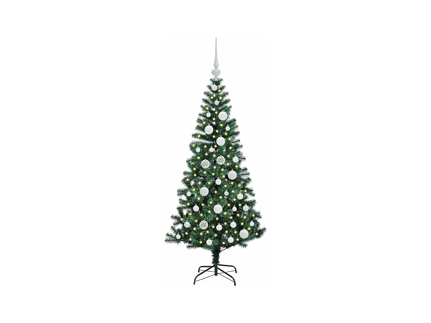 Sapin de Noël artificiel pré-éclairé Vert 120 cm PVC et métal