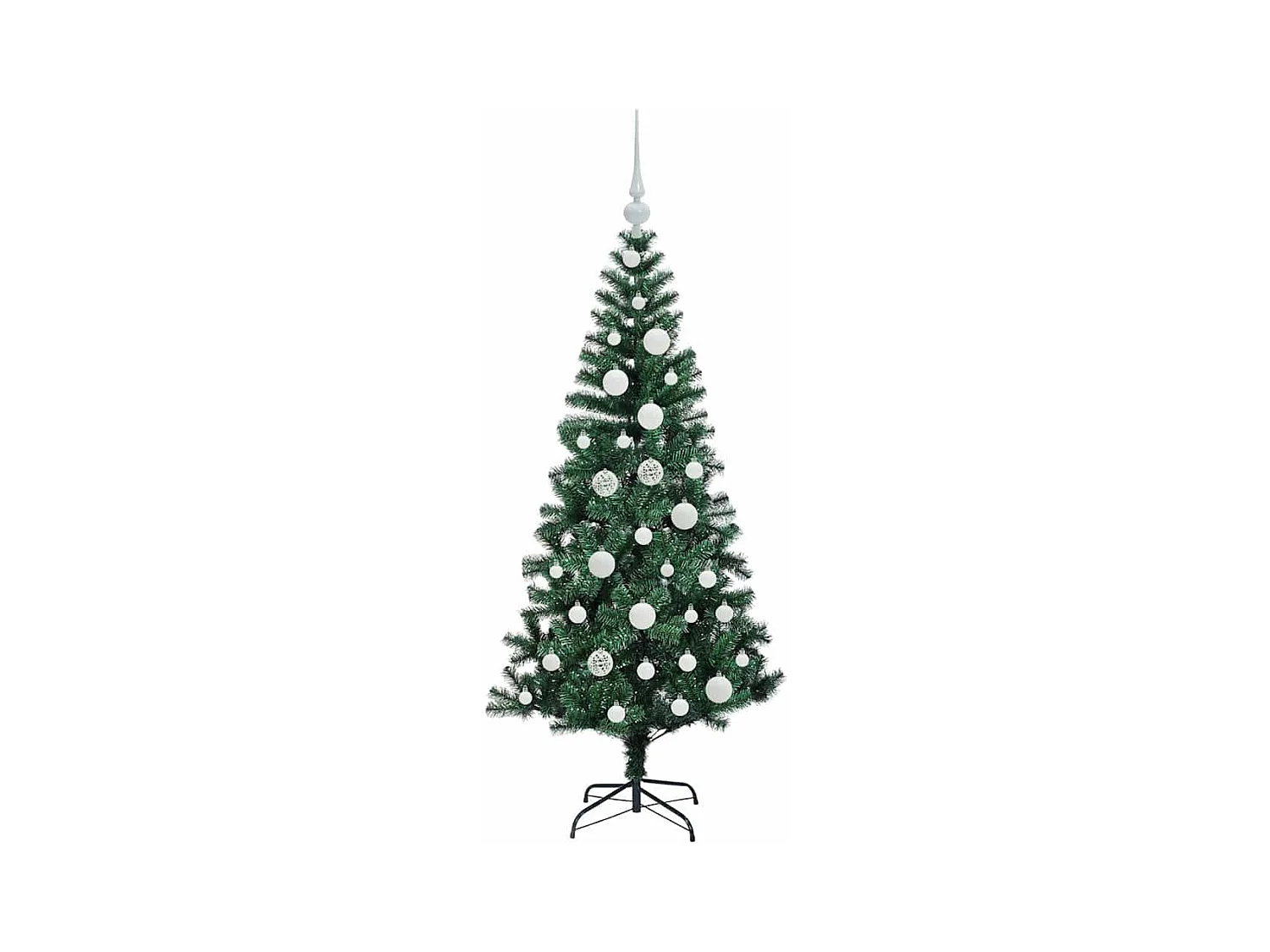 Sapin de Noël artificiel pré-éclairé Vert 120 cm PVC et métal