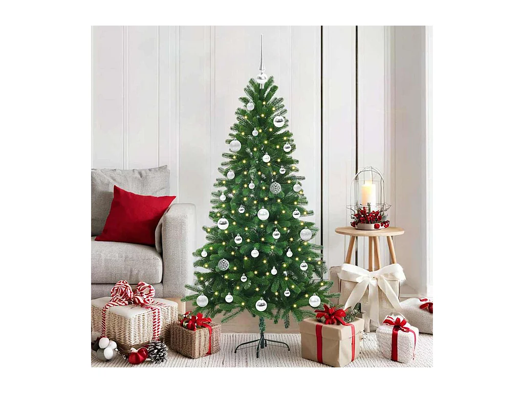 Sapin de Noël avec 150 LED avec support Vert 150 cm PE