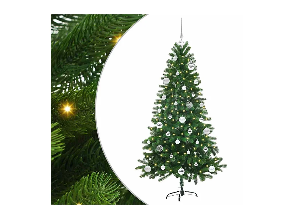 Sapin de Noël avec 150 LED avec support Vert 150 cm PE