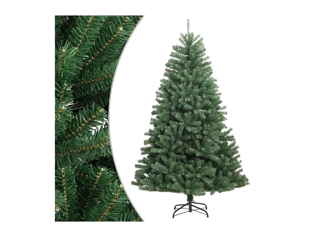 Sapin de Noël artificiel à charnières avec support vert 240 cm