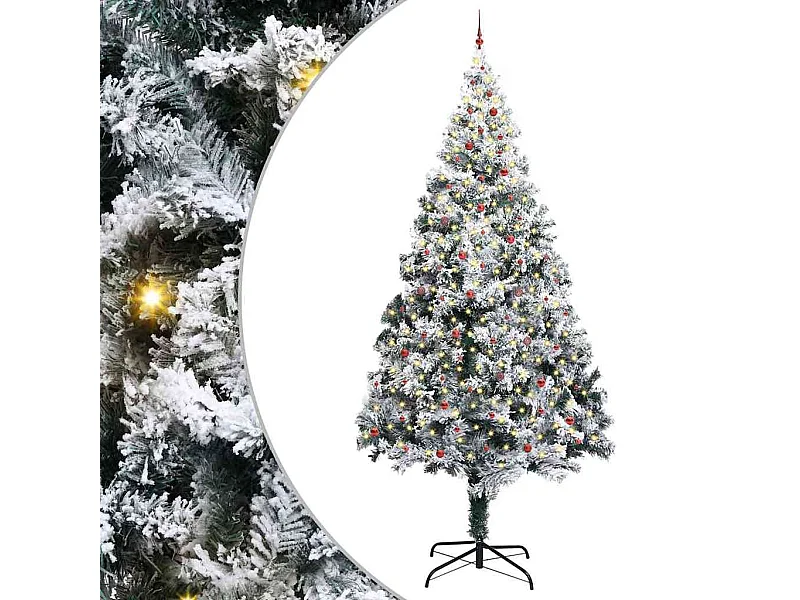 Arbre de Noël artificiel pré-éclairé avec ensemble de boules