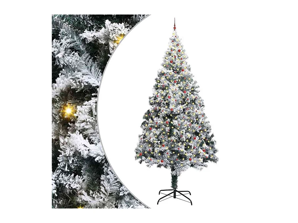 Arbre de Noël artificiel pré-éclairé avec ensemble de boules