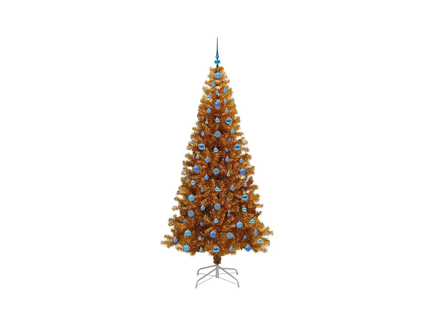 Árbol de Navidad con 300 LED con soporte Dorado 210 cm PET