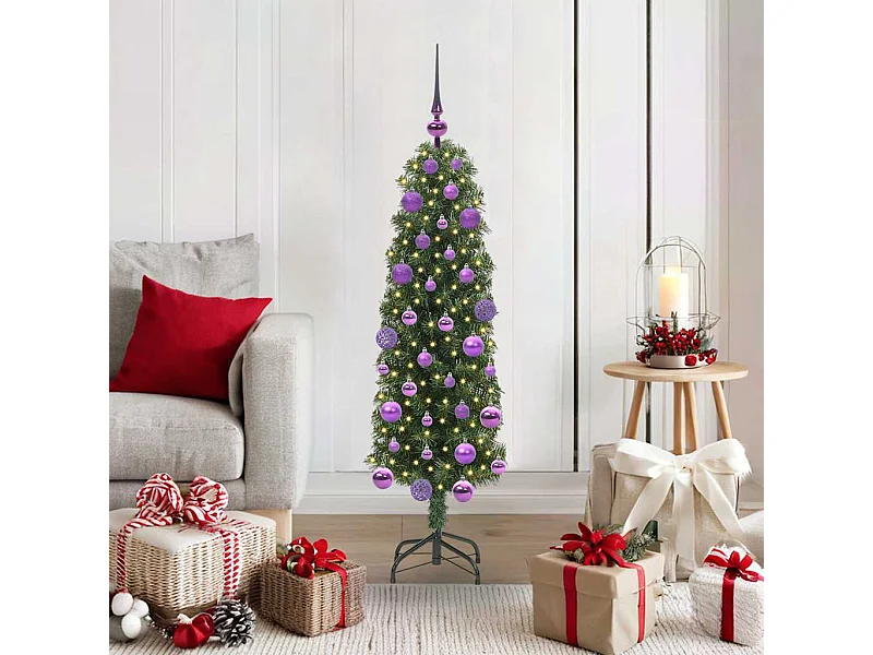 Árbol de Navidad artificial Verde 120 cm PVC, Acero y Plástico