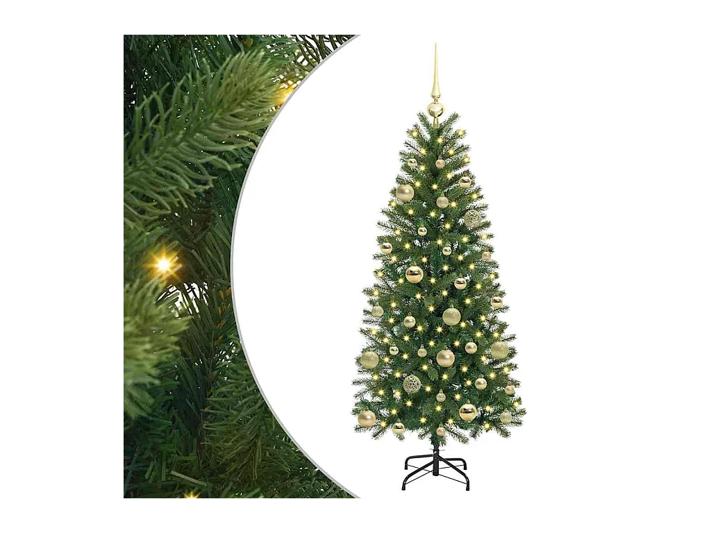 Sapin de Noël artificiel avec 150 LED Vert 150 cm PE et PVC