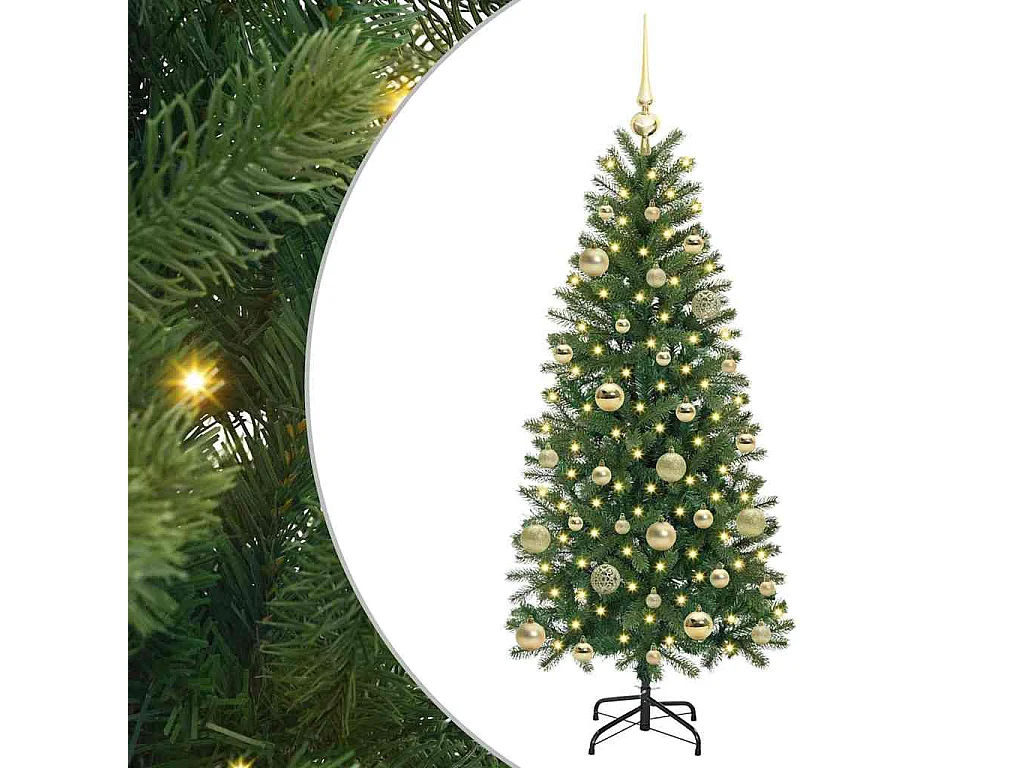 Árbol de Navidad artificial con 150 LED Verde 150 cm PE y PVC