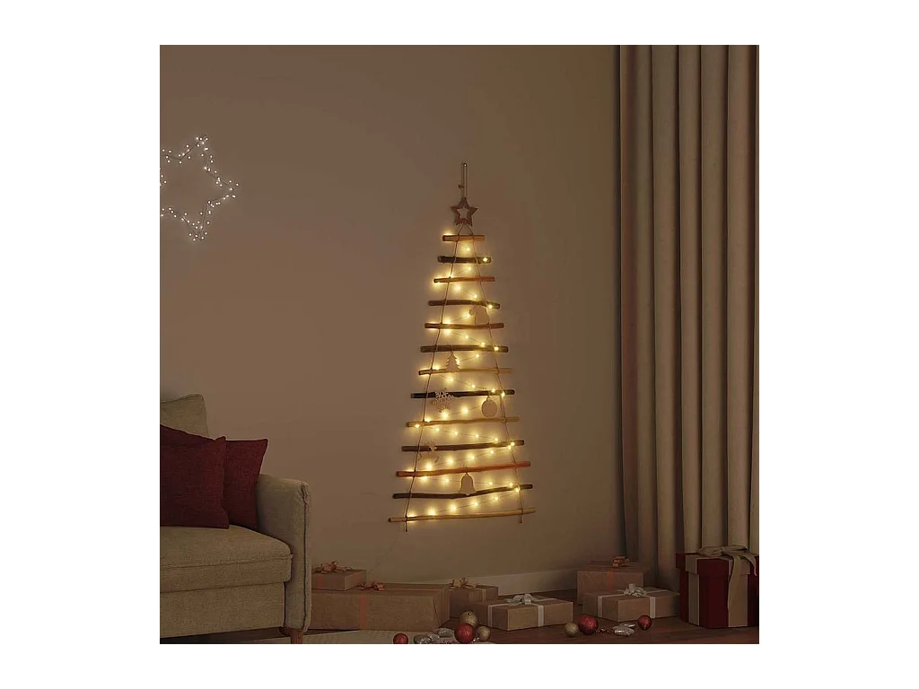 Árbol de Navidad Natural 120 cm madera maciza de fresno