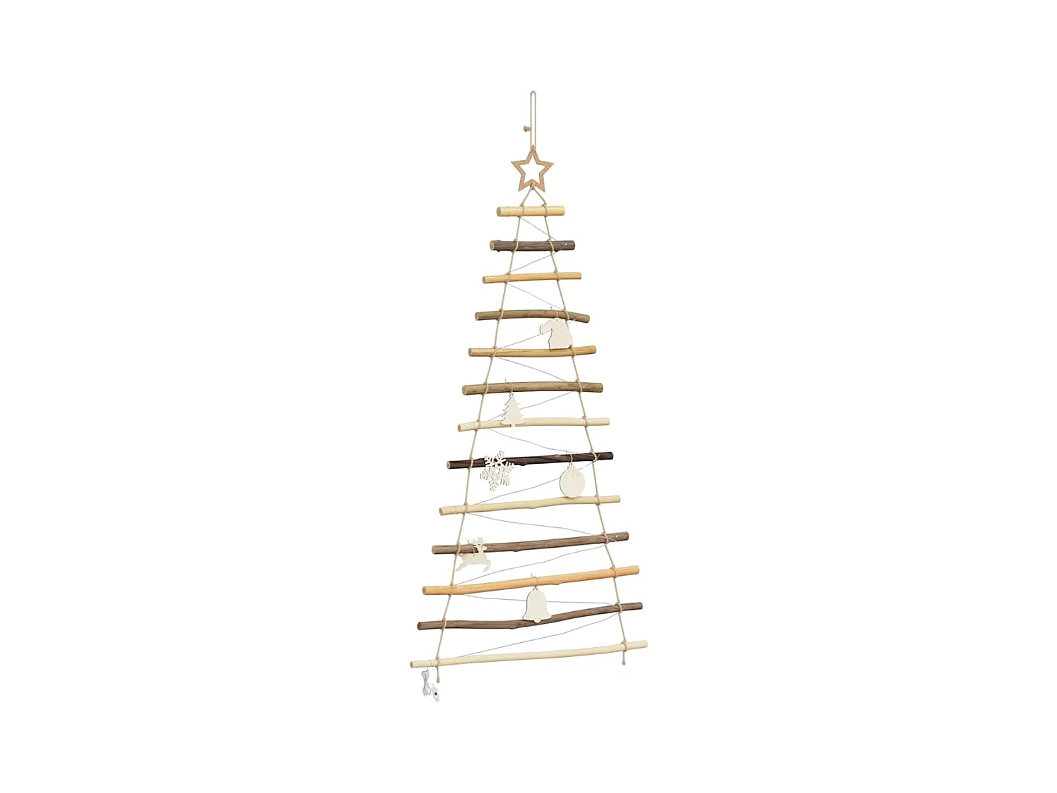 Árbol de Navidad Natural 120 cm madera maciza de fresno