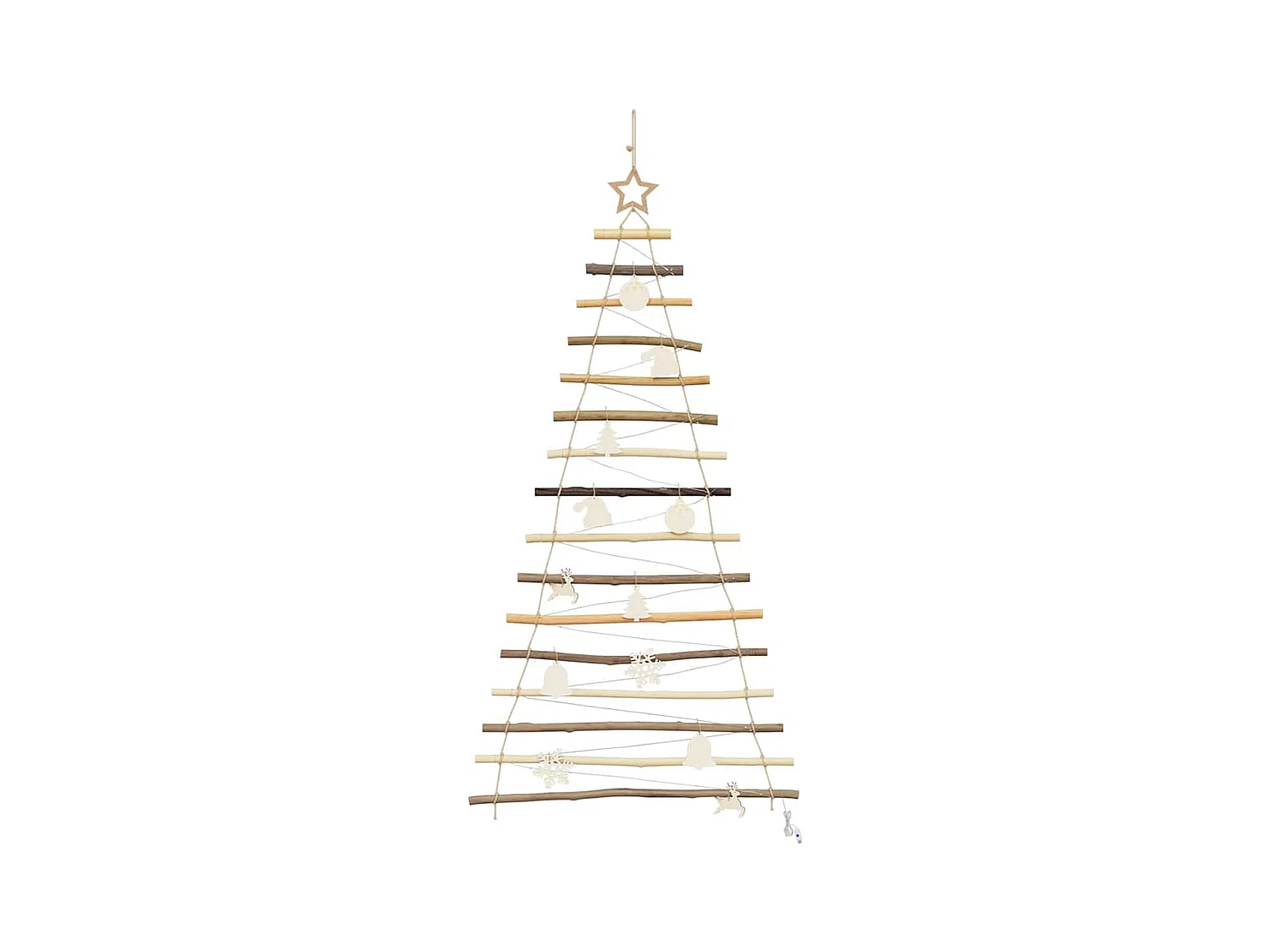 Árbol de Navidad Natural 120 cm madera maciza de fresno