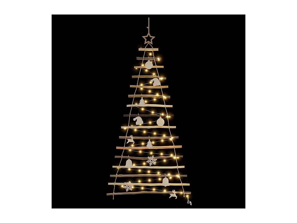 Árbol de Navidad Natural 120 cm madera maciza de fresno