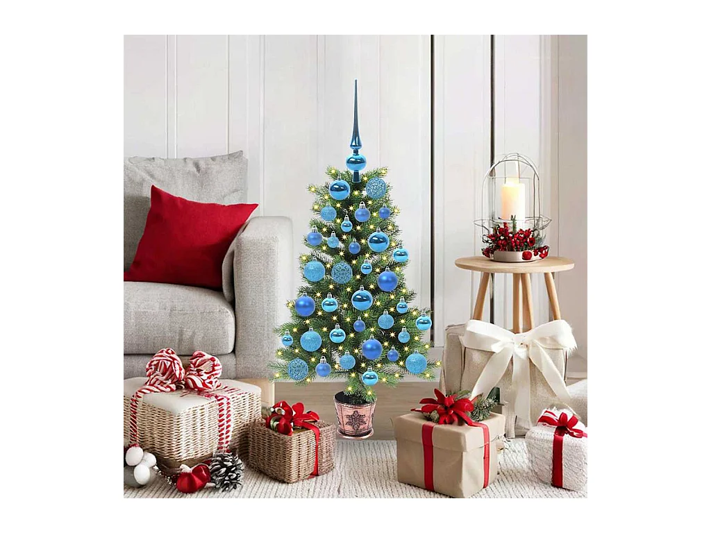 Árbol de Navidad con 150 LED con soporte Verde 90 cm PE
