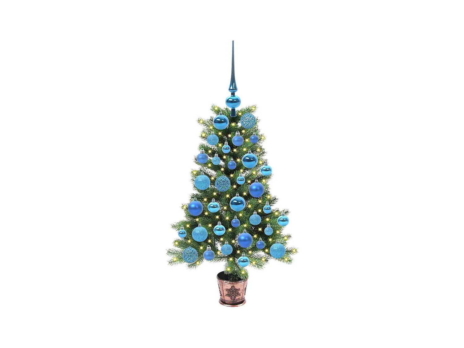 Árbol de Navidad con 150 LED con soporte Verde 90 cm PE