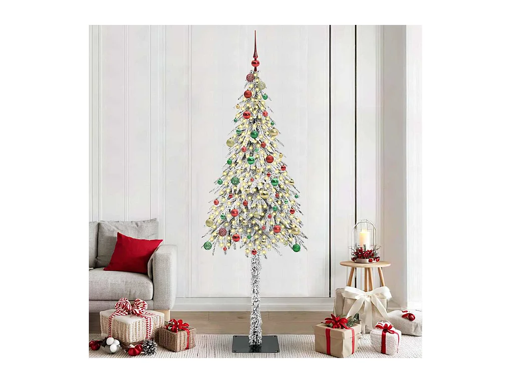 Sapin de Noël avec 300 LED Blanc 210 cm PE et Acier