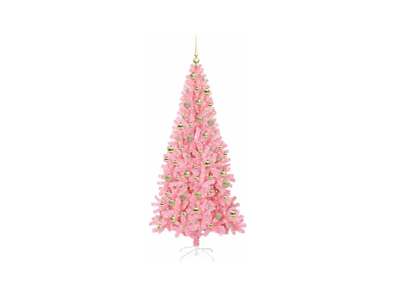 Kerstboom met 300 LED met standaard Roze 210 cm PVC
