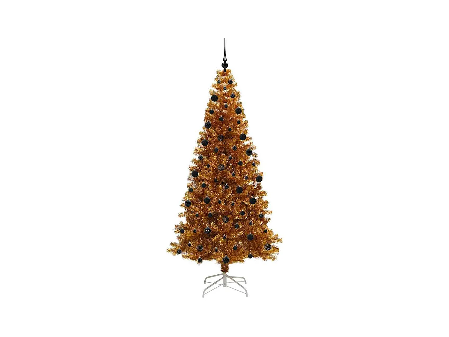 Sapin de Noël avec 300 LED avec support Doré 210 cm PET