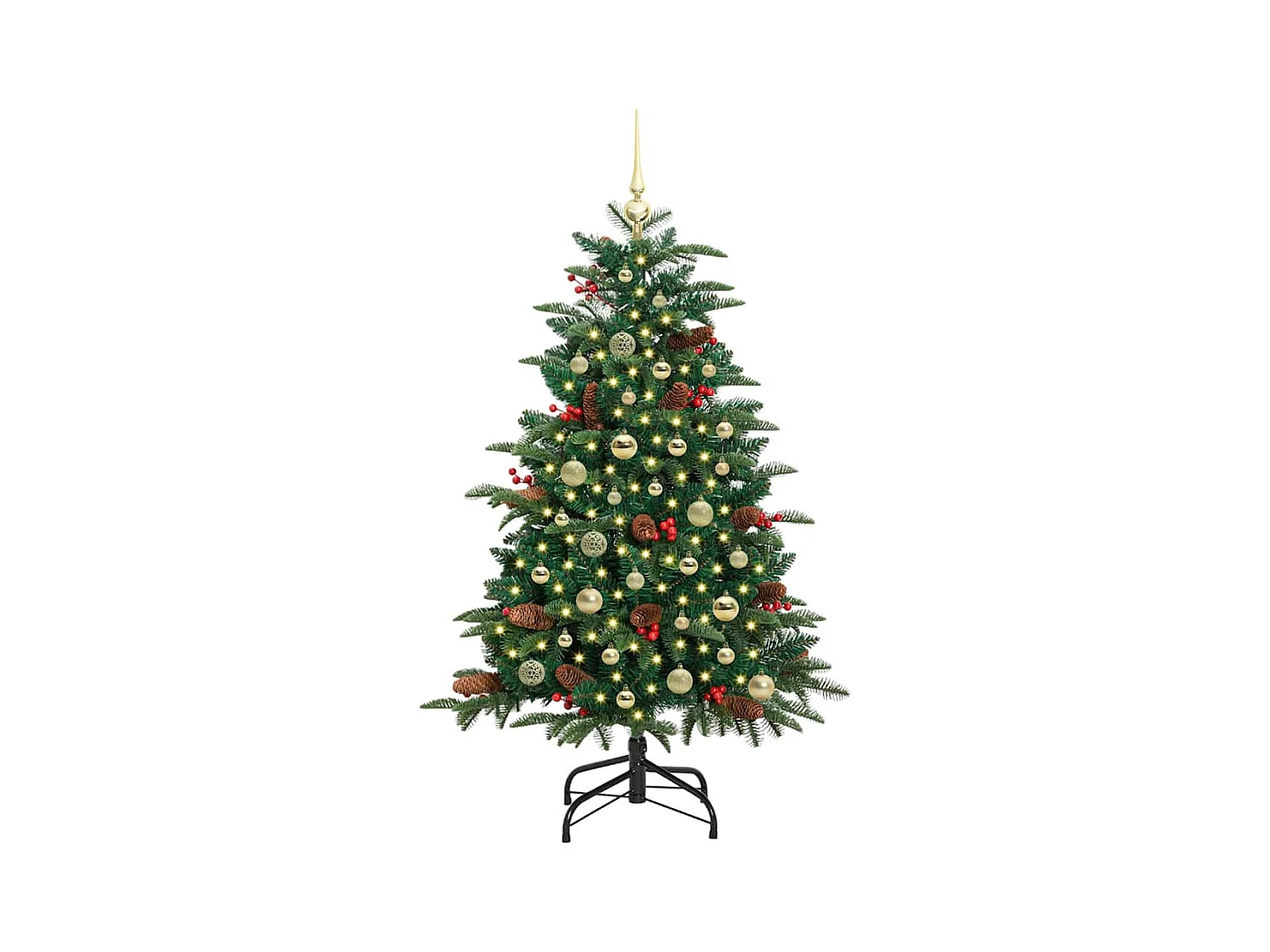 Árbol de Navidad artificial Verde 150 cm PVC, Metal y Plástico