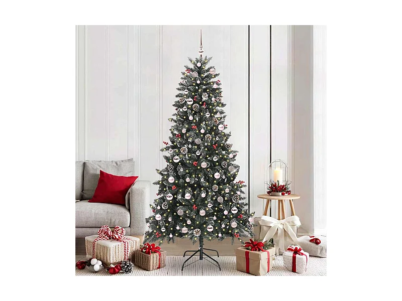 Sapin de Noël artificiel avec 300 LED Vert 114 x 114 x 210 cm