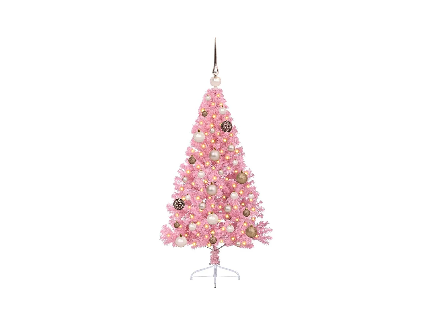 Sapin de Noël artificiel pré-éclairé Rose 120 cm PVC