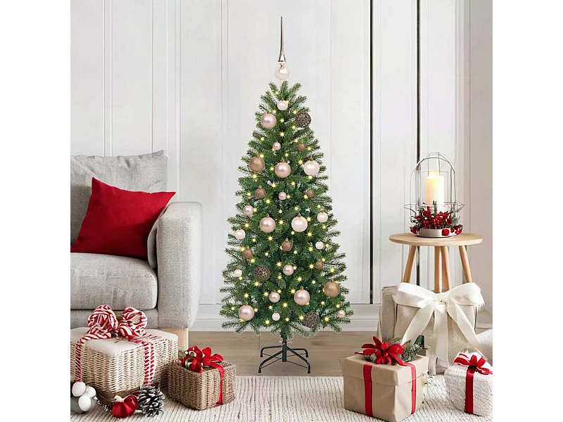 Sapin de Noël artificiel avec 150 LED Vert 120 cm PE et PVC
