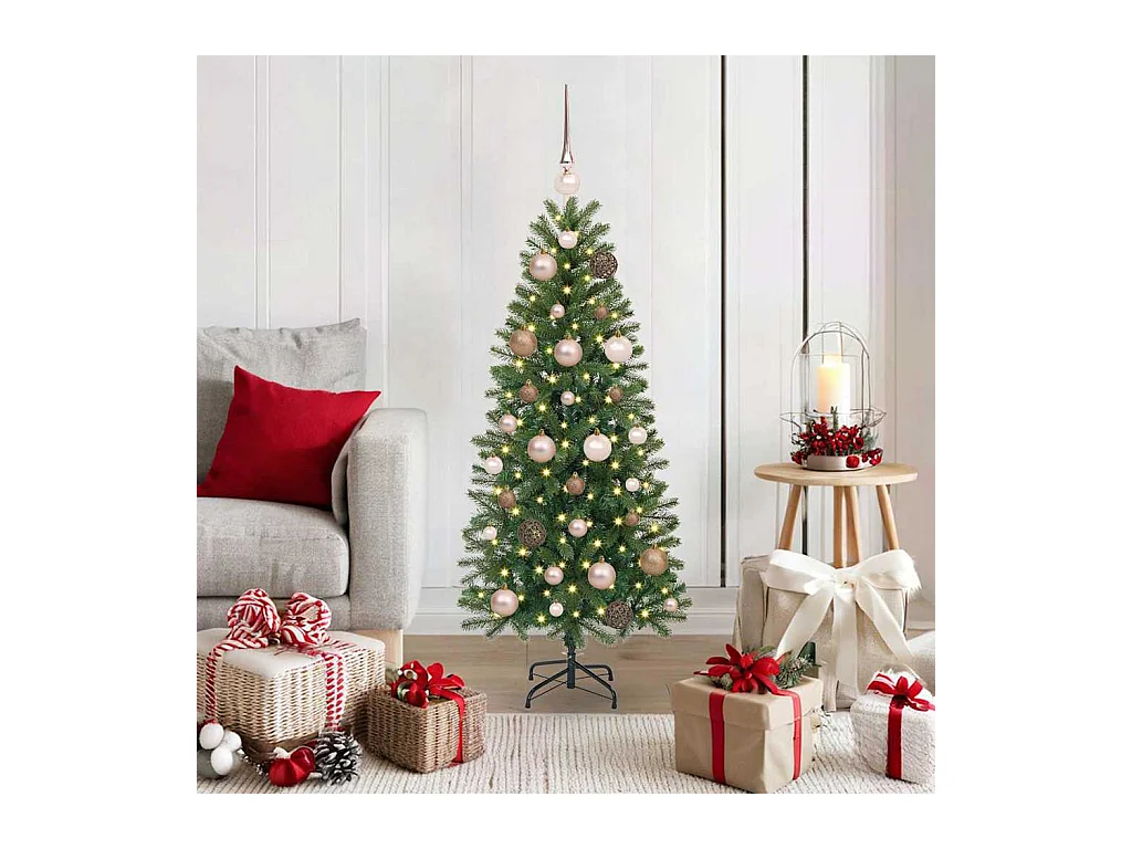 Sapin de Noël artificiel avec 150 LED Vert 120 cm PE et PVC