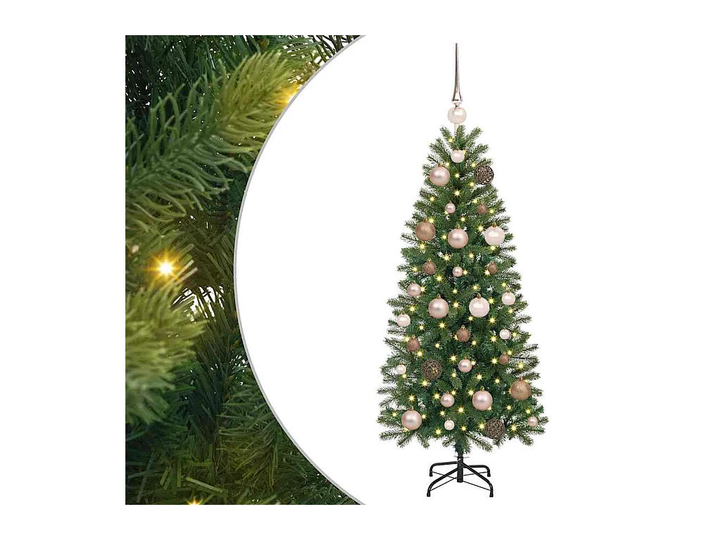 Sapin de Noël artificiel avec 150 LED Vert 120 cm PE et PVC